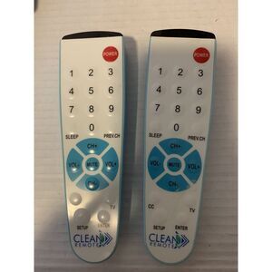 Clean Remote 2 Pack CR1 Universal Remote Control, Spill Proof Hospitality Health